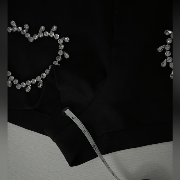 AREA Crystal Heart Cutout Short in Black Sz 0 XS - Picture 10 of 15